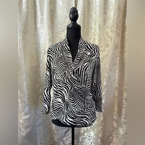 Chaus new york Black and White Zebra Print Blouse/D004